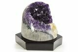 Deep Purple Amethyst Geode With Wood Base - Uruguay #342736-1